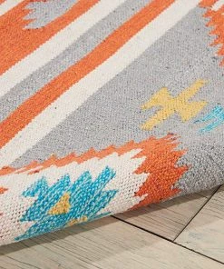 Modern Rugs And Decor Tribal Cotton Area Rug Ivory Grey