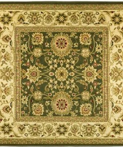 Safavieh Lyndhurst Collection Traditional Oriental Non-Shedding Stain Resistant Living Room Bedroom Soft Area Rug Sage / Ivory