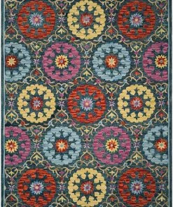 Safavieh All Area Rugs And Runners Hand-Hooked Boho Premium Wool Soft Area Rug Blue / Multi