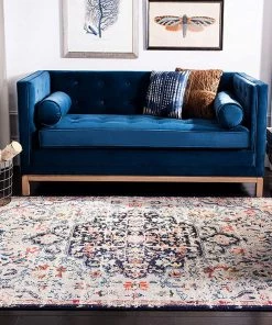 Modern Rugs And Decor All Area Rugs And Runners Boho Chic Medallion Distressed Area Rug, Beige / Black