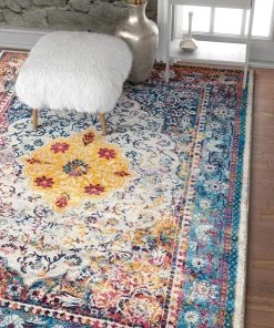 WW All Area Rugs And Runners Multi-color Vintage Medallion Area Rugs