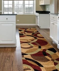 WRG All Area Rugs And Runners Multi-Color Circles Soft Area Rug