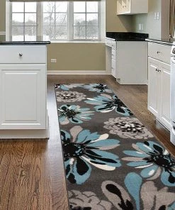 WRG All Area Rugs And Runners Floral Gray Black Blue Area Rug 17 WRG All Area Rugs And Runners Floral Gray Black Blue Area Rug
