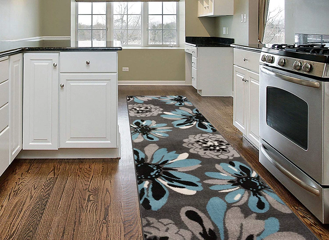WRG All Area Rugs And Runners Floral Gray Black Blue Area Rug 7 WRG All Area Rugs And Runners Floral Gray Black Blue Area Rug