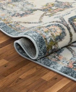 Unique Loom Atlas Blue Distressed Floral Oriental Pattern Area Rug All Area Rugs And Runners