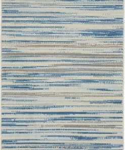 NOUR All Area Rugs And Runners Modern Coastal Blue Area Rug