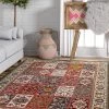 WW Modern Floral Panel Persian Design Multicolor Area Rug