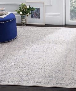 Beige / Cream All Area Rugs And Runners Reflection Collection Vintage Distressed Soft Area Rug Light Grey / Cream