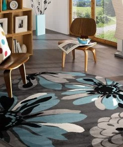 WRG All Area Rugs And Runners Floral Gray Black Blue Area Rug 20 WRG All Area Rugs And Runners Floral Gray Black Blue Area Rug