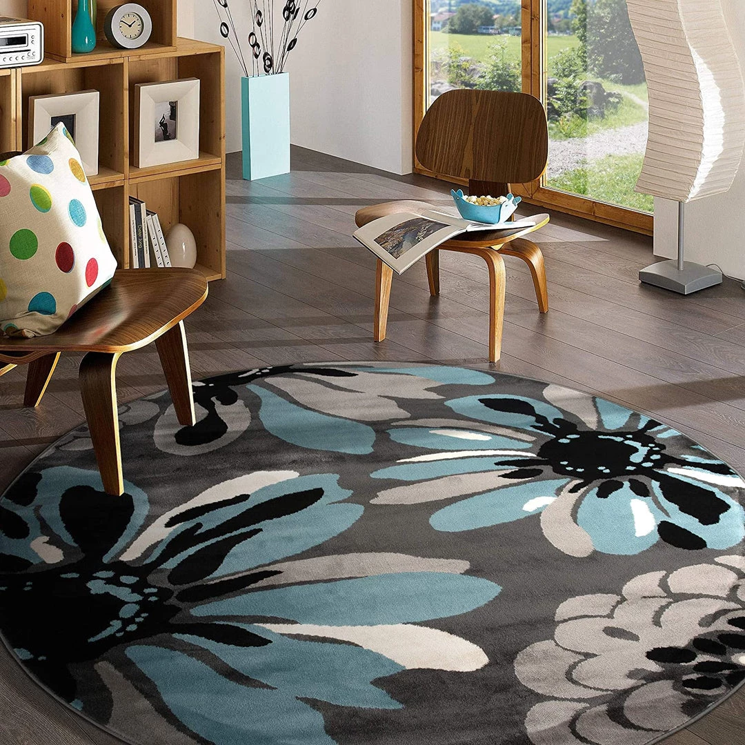 WRG All Area Rugs And Runners Floral Gray Black Blue Area Rug 10 WRG All Area Rugs And Runners Floral Gray Black Blue Area Rug