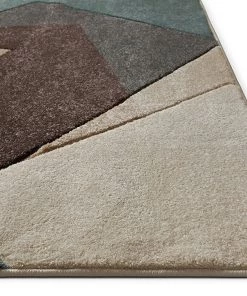 WW Modern Geometric Mint Blue Brown Beige Comfy Hand Carved Area Rugs All Area Rugs And Runners