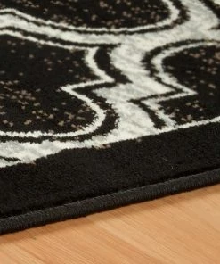 SUP All Area Rugs And Runners Trellis Black Ivory Grey/Gray Area Rug