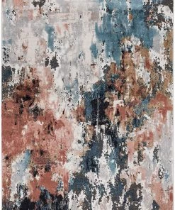 Abani Grey & Copper Abstract Soft Area Rug