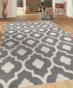 WRG Trellis Gray/Grey Indoor Area Rug
