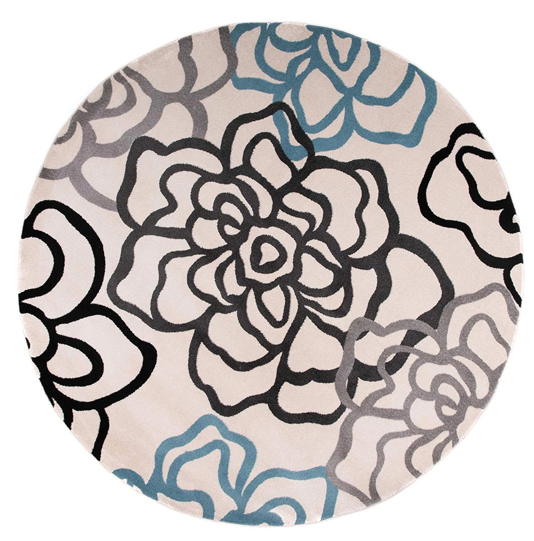 WRG Contemporary Floral Cream Blue Brown Area Rug All Area Rugs And Runners 9 WRG Contemporary Floral Cream Blue Brown Area Rug All Area Rugs And Runners