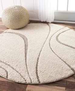 FAS All Area Rugs And Runners Cream Beige Soft Plush Shag Area Rug
