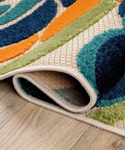 Modern Rugs And Decor Ravenna Multi Modern Large Floral Flowers Indoor/Outdoor Rug All Area Rugs And Runners