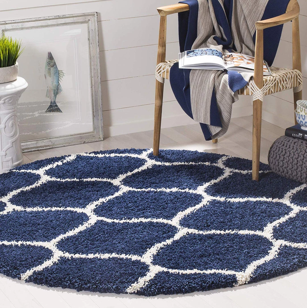 FAS All Area Rugs And Runners Moroccan Pattern Navy Ivory Plush Shag Area Rug 6 FAS All Area Rugs And Runners Moroccan Pattern Navy Ivory Plush Shag Area Rug