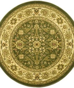 Safavieh Lyndhurst Collection Traditional Oriental Non-Shedding Stain Resistant Living Room Bedroom Soft Area Rug Sage / Ivory