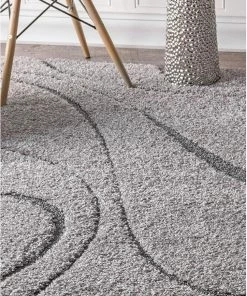 FAS Dark Gray Soft Plush Shag Area Rug