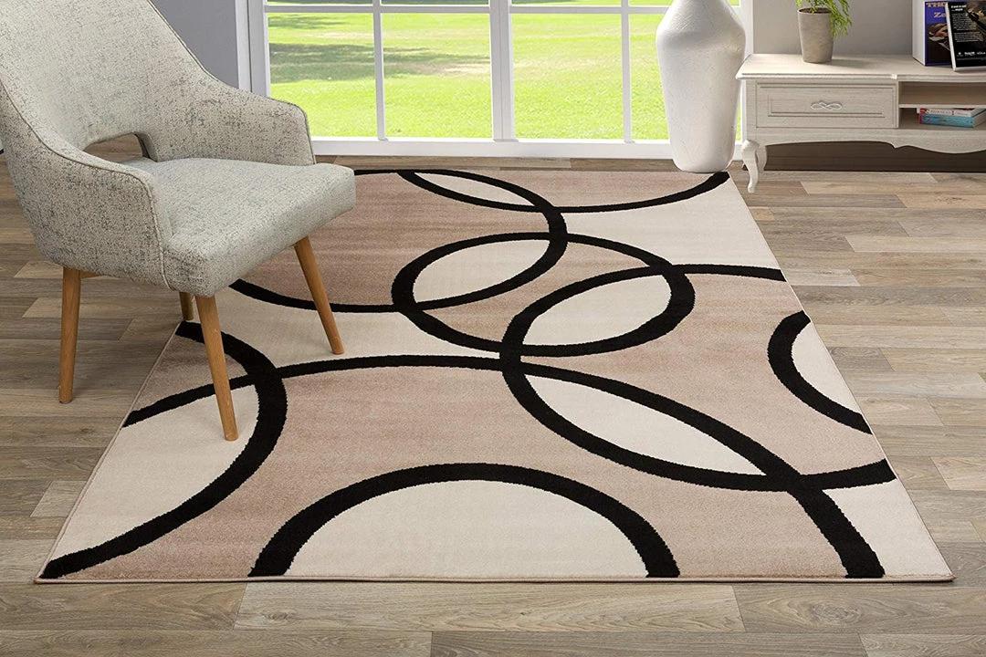 SUP Contemporary Abstract Circles Soft Beige Area Rug All Area Rugs And Runners 4 SUP Contemporary Abstract Circles Soft Beige Area Rug All Area Rugs And Runners