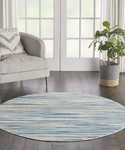 NOUR All Area Rugs And Runners Modern Coastal Blue Area Rug