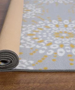 WRG Contemporary Circles Gray Yellow Area Rug Non-Slip (Non-Skid) All Area Rugs And Runners 7 WRG Contemporary Circles Gray Yellow Area Rug Non-Slip (Non-Skid) All Area Rugs And Runners