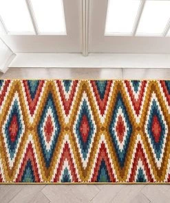 Well Woven Mia Blue Southwestern Medallion Mat Rug