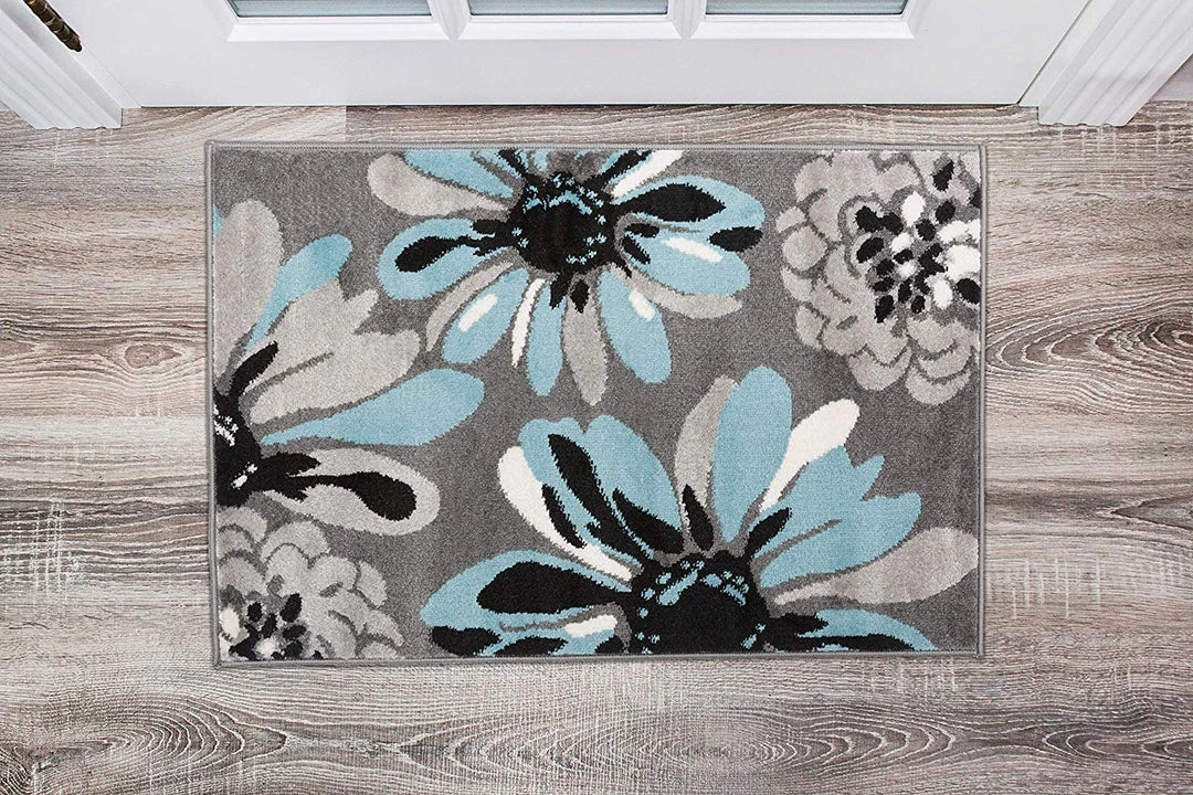 WRG All Area Rugs And Runners Floral Gray Black Blue Area Rug 9 WRG All Area Rugs And Runners Floral Gray Black Blue Area Rug