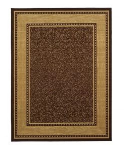 OPVM Brown Bordered Design Area Rug - Non-Slip/ No Skid All Area Rugs And Runners