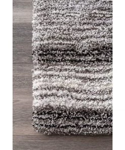 FAS Premium Handmade Striped Gray Plush Shag Area Rugs 11 FAS Premium Handmade Striped Gray Plush Shag Area Rugs
