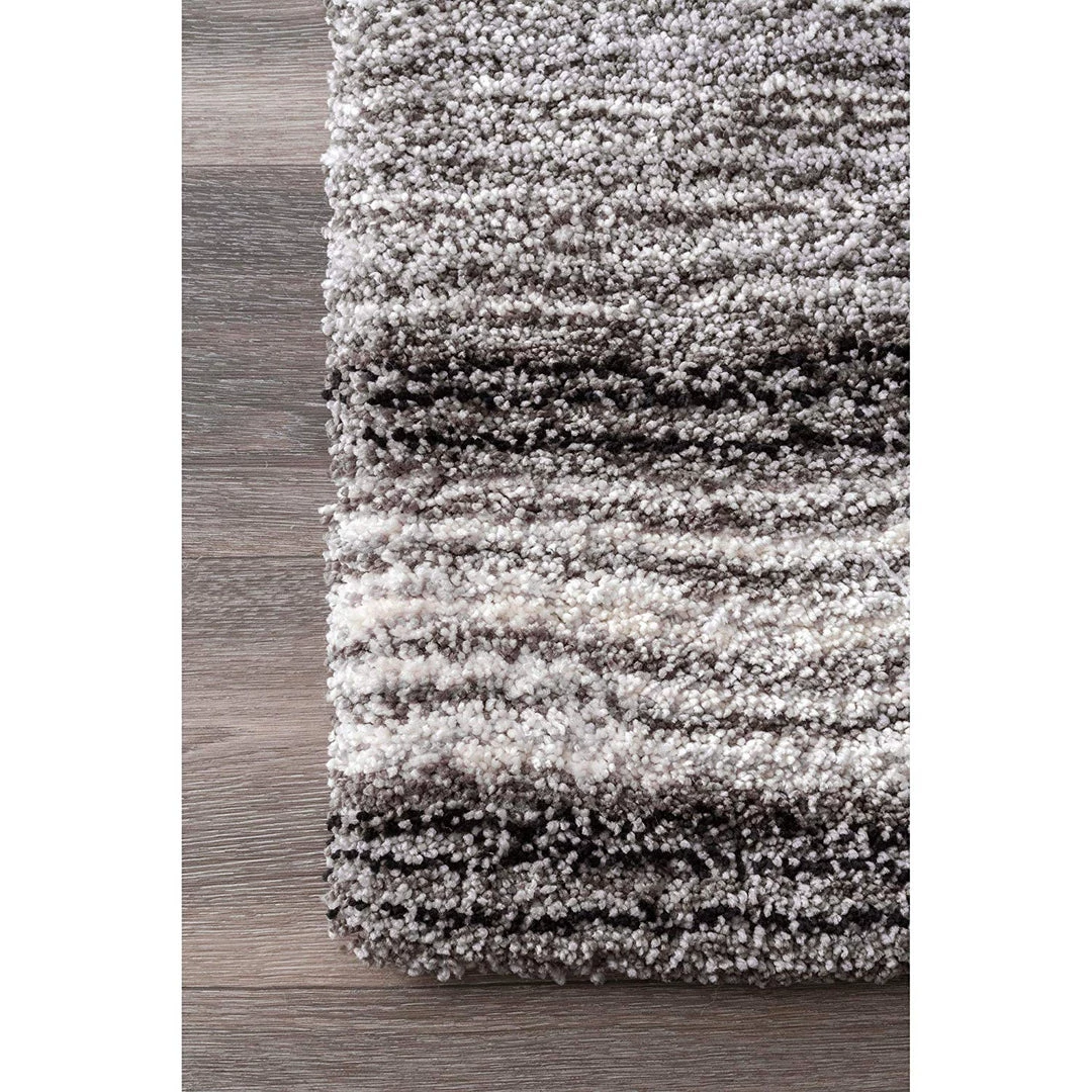 FAS Premium Handmade Striped Gray Plush Shag Area Rugs 5 FAS Premium Handmade Striped Gray Plush Shag Area Rugs