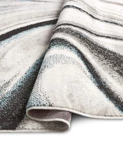 FAS Abstract Gray Turquoise Blue Soft Area Rugs All Area Rugs And Runners