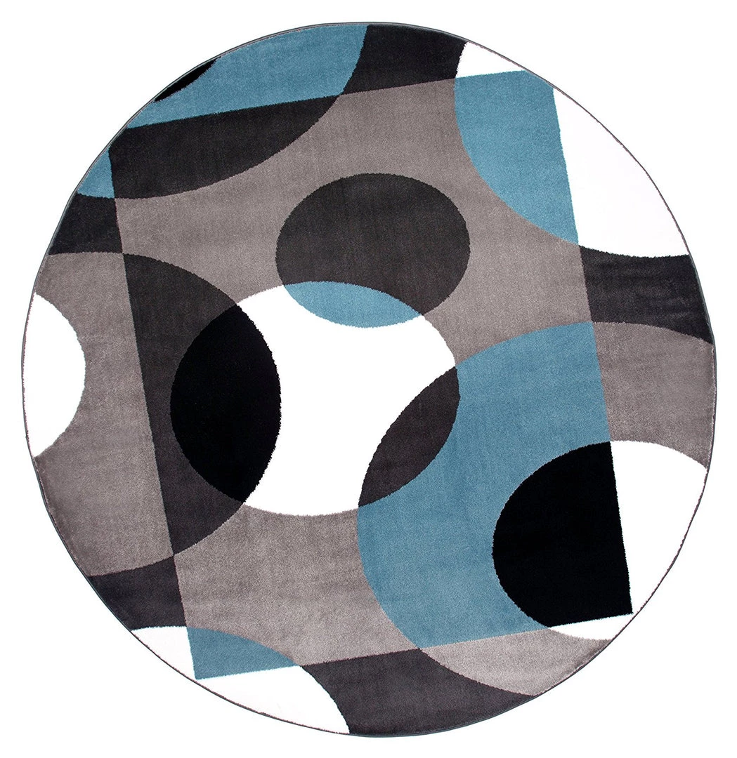 WRG Circle Gray/Grey Blue Area Rug All Area Rugs And Runners 10 WRG Circle Gray/Grey Blue Area Rug All Area Rugs And Runners