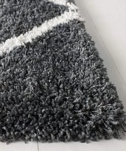 FAS All Area Rugs And Runners Diamond Trellis Dark Grey/Ivory Soft Plush Shag Area Rug 2-inch Thick 17 FAS All Area Rugs And Runners Diamond Trellis Dark Grey/Ivory Soft Plush Shag Area Rug 2-inch Thick