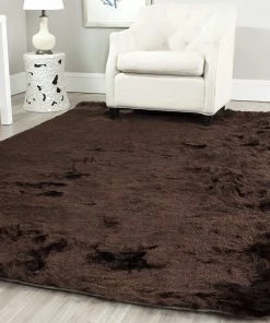 FAS Premium Handmade Silken Chocolate Plush Shag Area Rug All Area Rugs And Runners