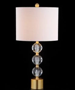 JONATHAN Lamps Ashley 25.25" Crystal LED Table Lamp Clear/Brass 13 JONATHAN Lamps Ashley 25.25