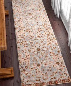 WW Vintage Floral Medallion Gray/Grey Copper Area Rugs All Area Rugs And Runners