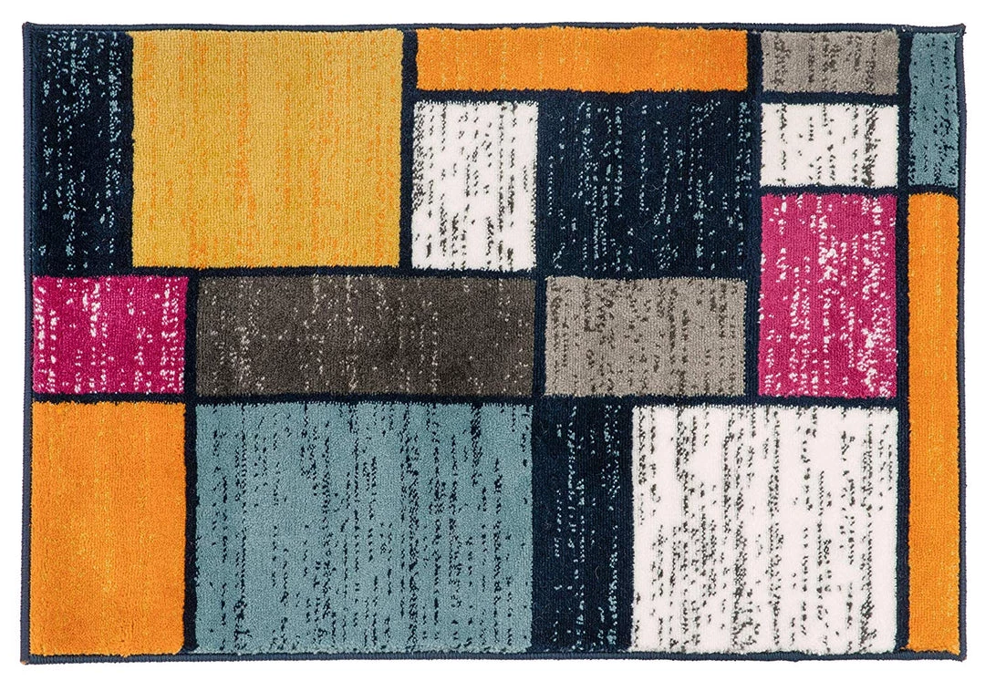 WRG Box Pattern Multi-color Soft Area Rug 5 WRG Box Pattern Multi-color Soft Area Rug