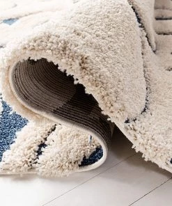 FAS All Area Rugs And Runners Premium Swirl Thick Plush Cream/Blue Area Shag Rug 15 FAS All Area Rugs And Runners Premium Swirl Thick Plush Cream/Blue Area Shag Rug