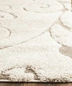 FAS Premium Swirl Thick Plush Cream Beige Shag Rug