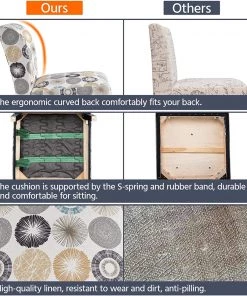 YAHEETECH Modern Accent Chair Slipper Chair Casual Upholstered Single Sofa Fabric Cloth Armless Chair For Living Room Bedroom Vanity Desk Beige Modern/ Geometric Rugs