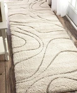 FAS All Area Rugs And Runners Cream Beige Soft Plush Shag Area Rug