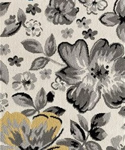 WRG Floral Gray/Grey Yellow Blue Area Rug