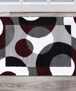 WRG All Area Rugs And Runners Circle Gray/Grey Burgundy Area Rug 20 WRG All Area Rugs And Runners Circle Gray/Grey Burgundy Area Rug