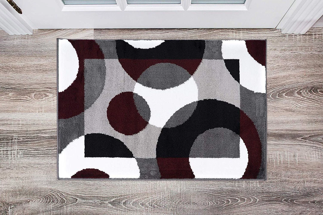 WRG All Area Rugs And Runners Circle Gray/Grey Burgundy Area Rug 10 WRG All Area Rugs And Runners Circle Gray/Grey Burgundy Area Rug