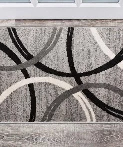 WRG All Area Rugs And Runners Contemporary Circles Pattern Gray Black Area Rugs 10 WRG All Area Rugs And Runners Contemporary Circles Pattern Gray Black Area Rugs