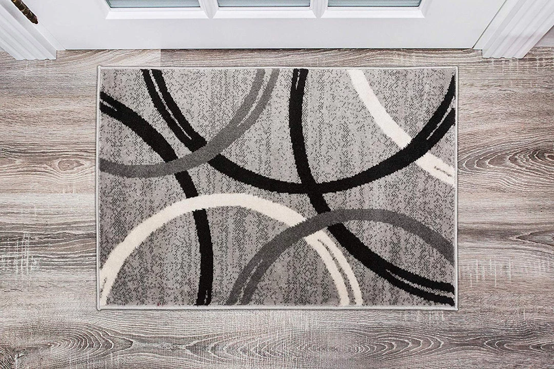 WRG All Area Rugs And Runners Contemporary Circles Pattern Gray Black Area Rugs 4 WRG All Area Rugs And Runners Contemporary Circles Pattern Gray Black Area Rugs