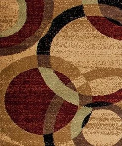 WRG All Area Rugs And Runners Multi-Color Circles Soft Area Rug