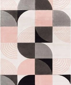 Well Woven All Area Rugs And Runners Good Vibes Margot Blush Pink Modern Geometric Chevron Texture Soft Area Rug